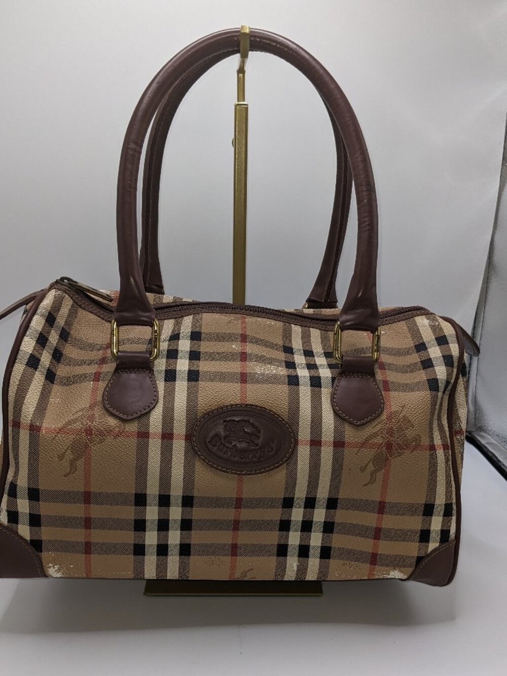 Vintage Burberrys Nova Check Boston Top Handle Bag- AS IS